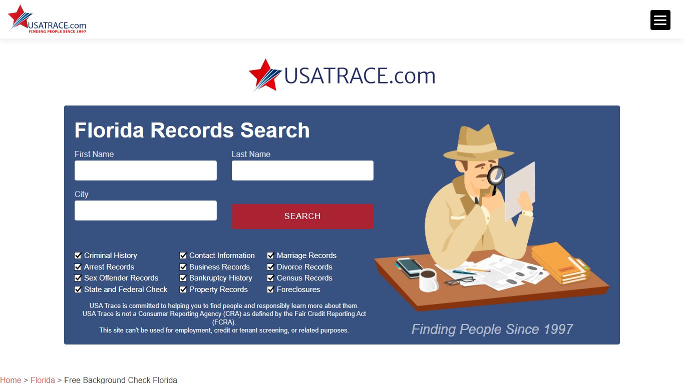 Free Background Check Florida - USATrace.com