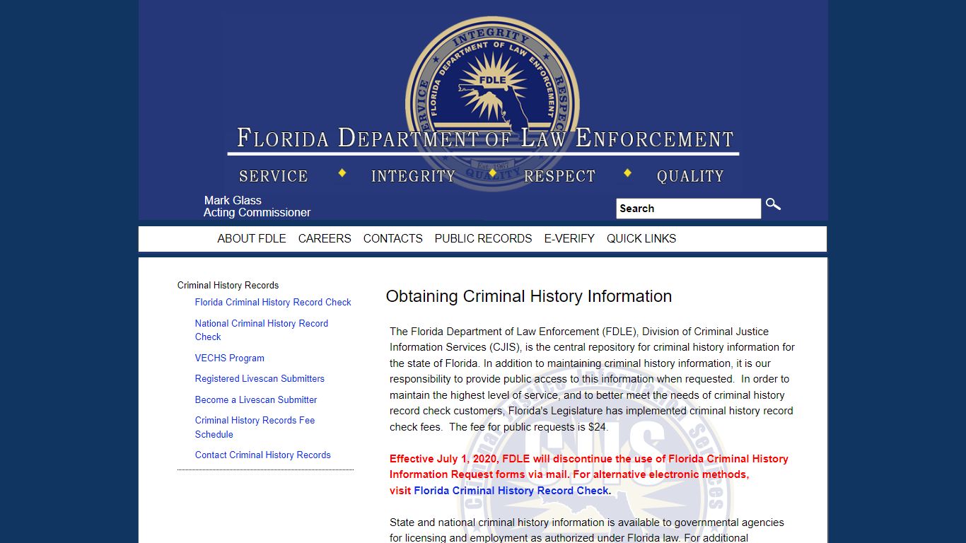 Criminal History Records